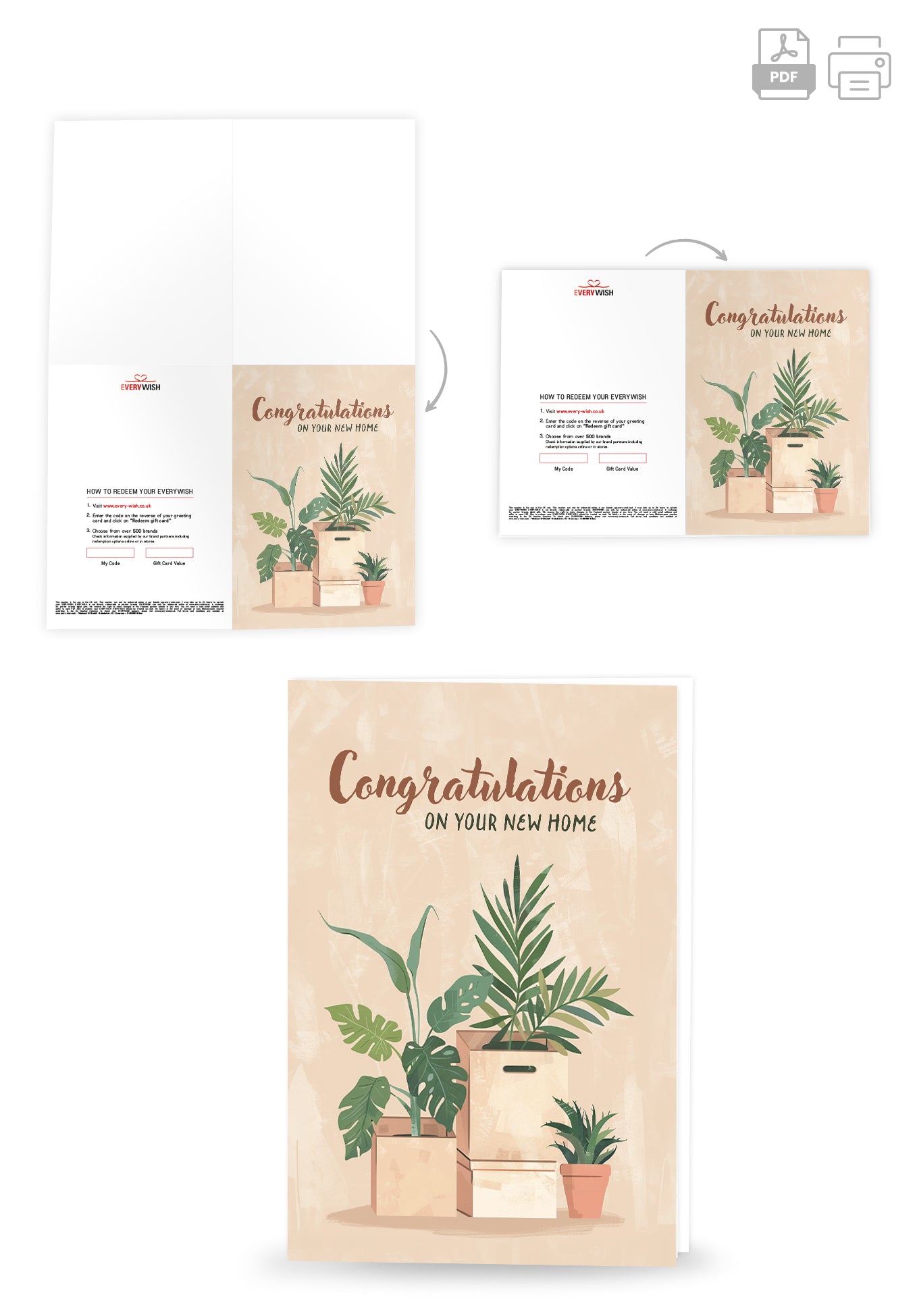 Congratulations on your new home - Boxes and plants