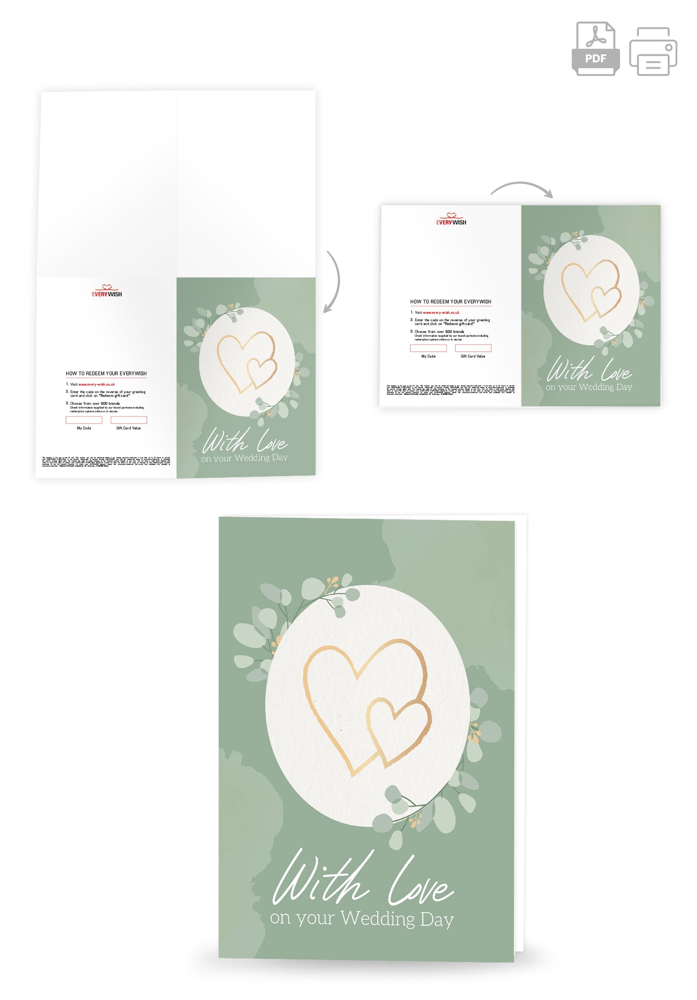 With love on your wedding day - Golden Hearts