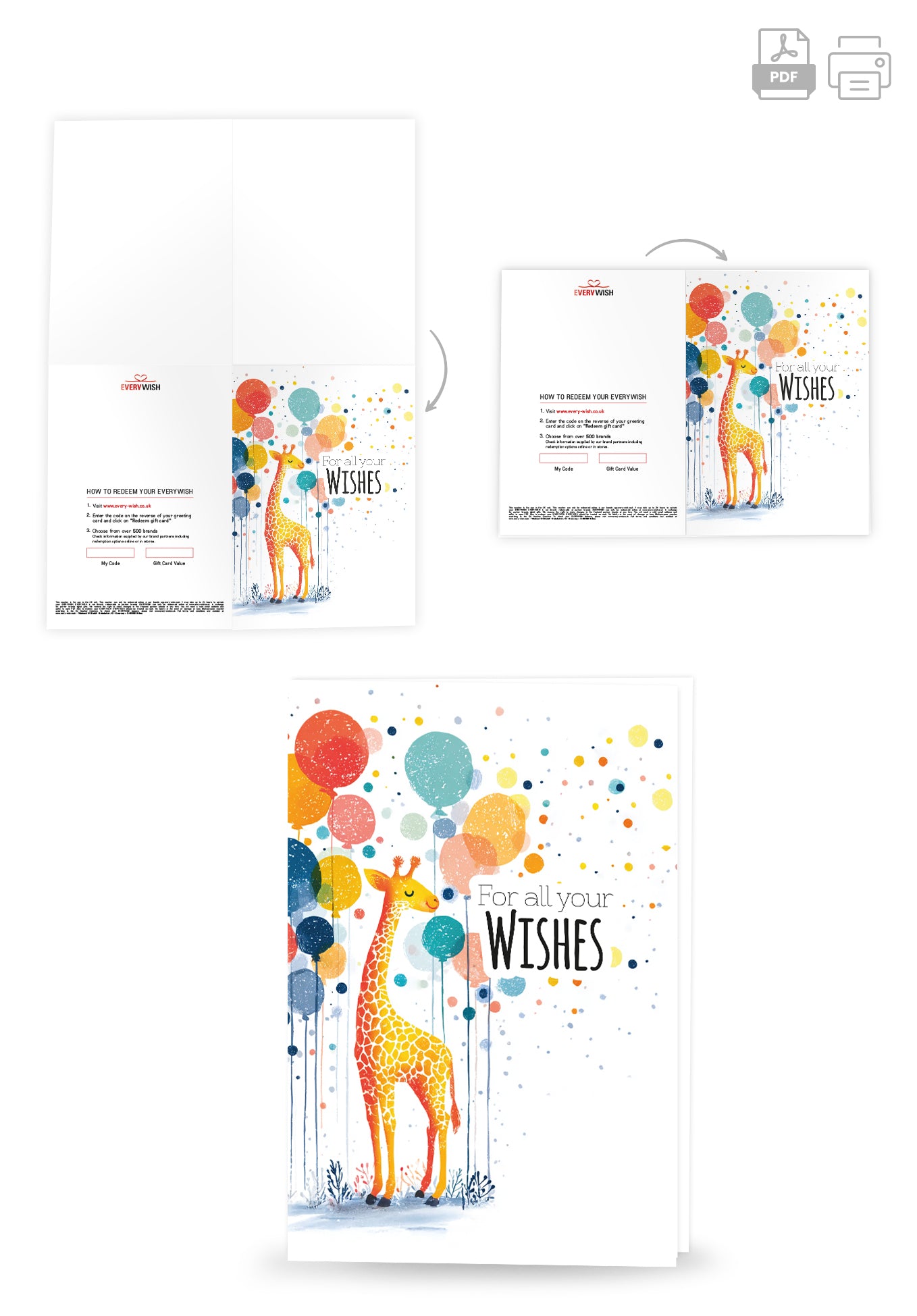 For all your Wishes – Giraffe and Balloons