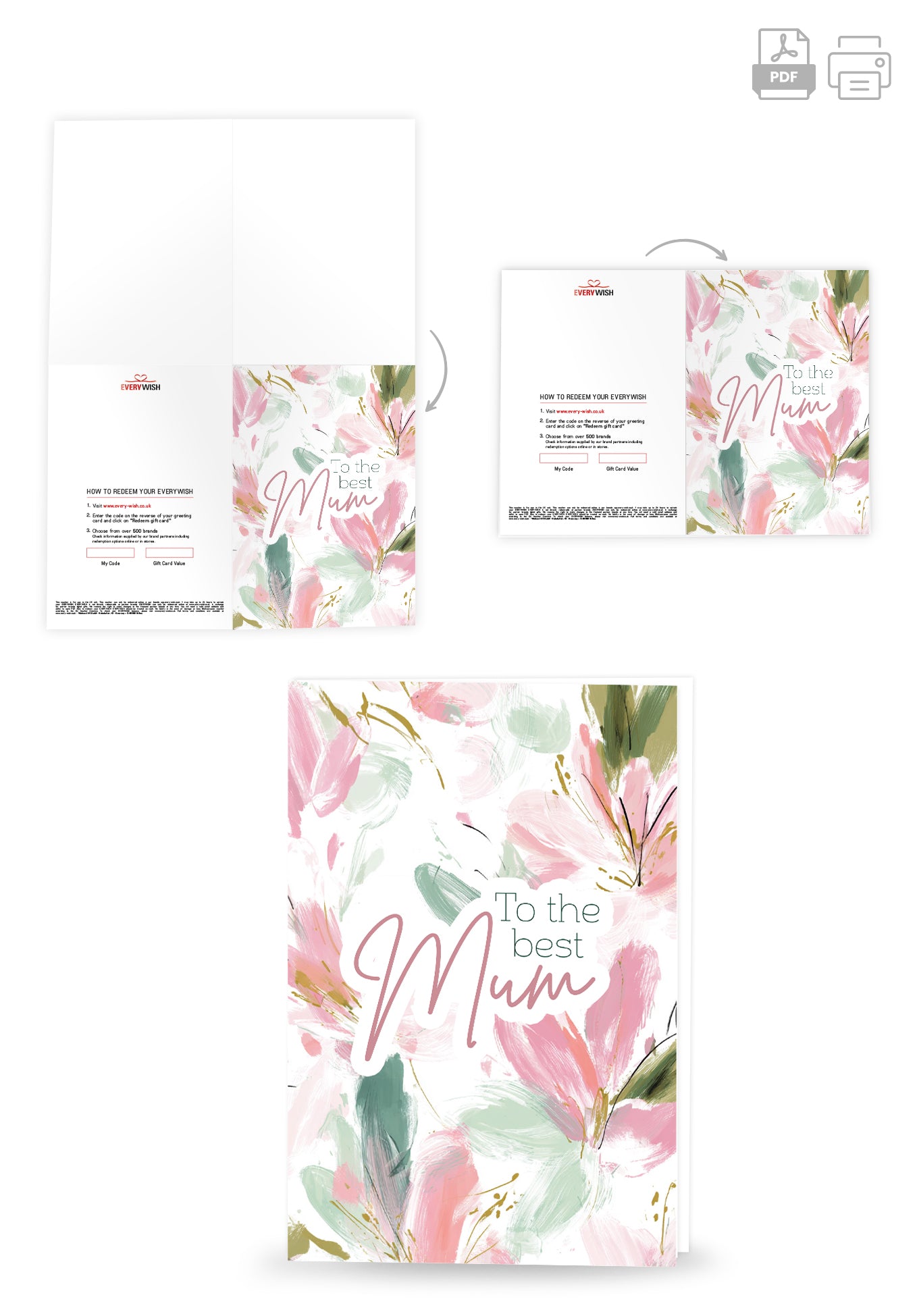 To the best Mum - Painted Flowers