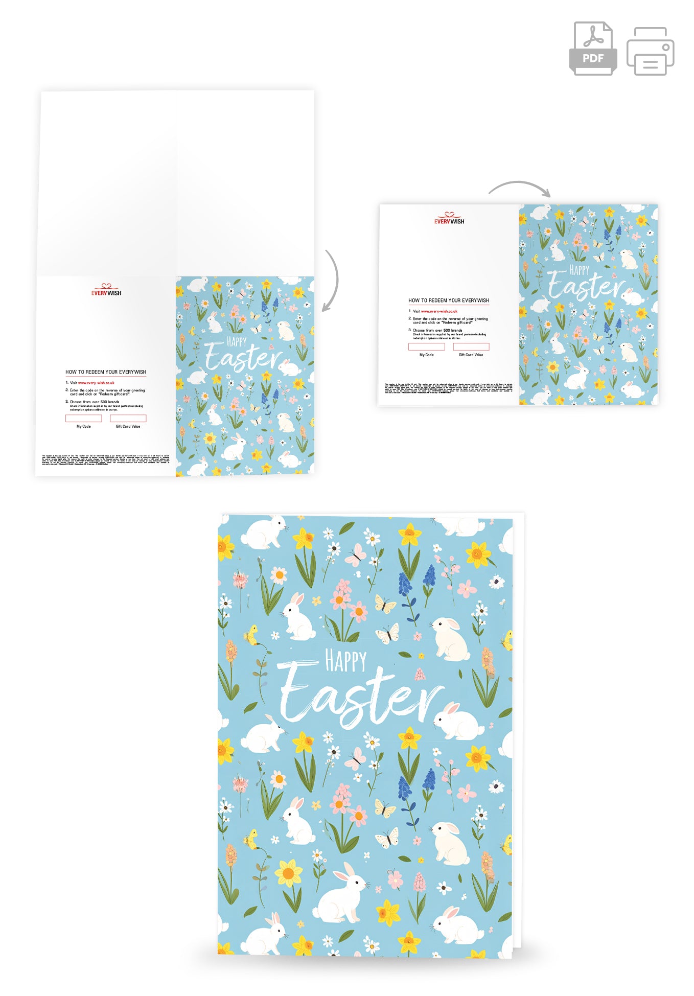 Happy Easter - Bunny Pattern Blue