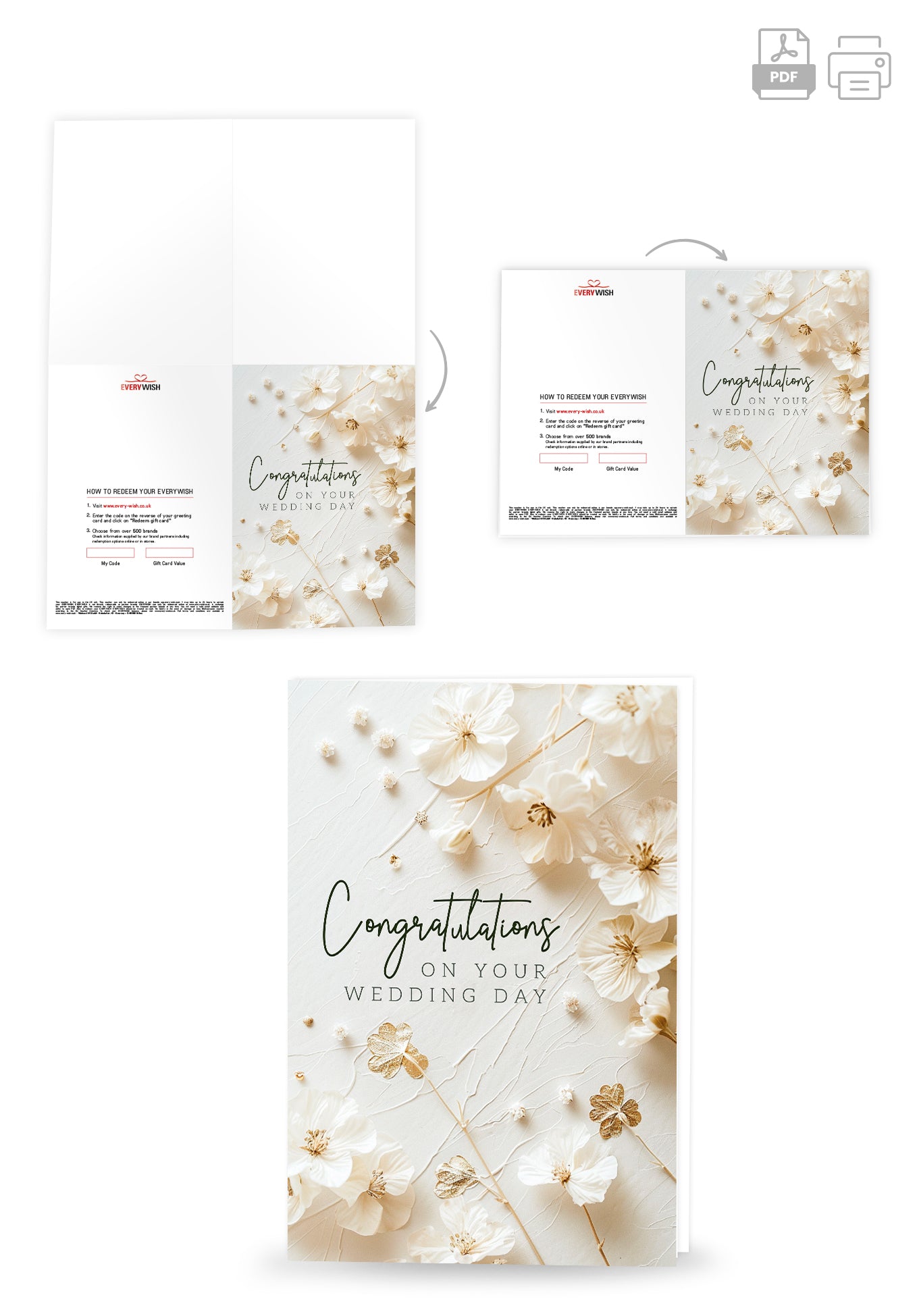Congratulations on your wedding day - White flowers