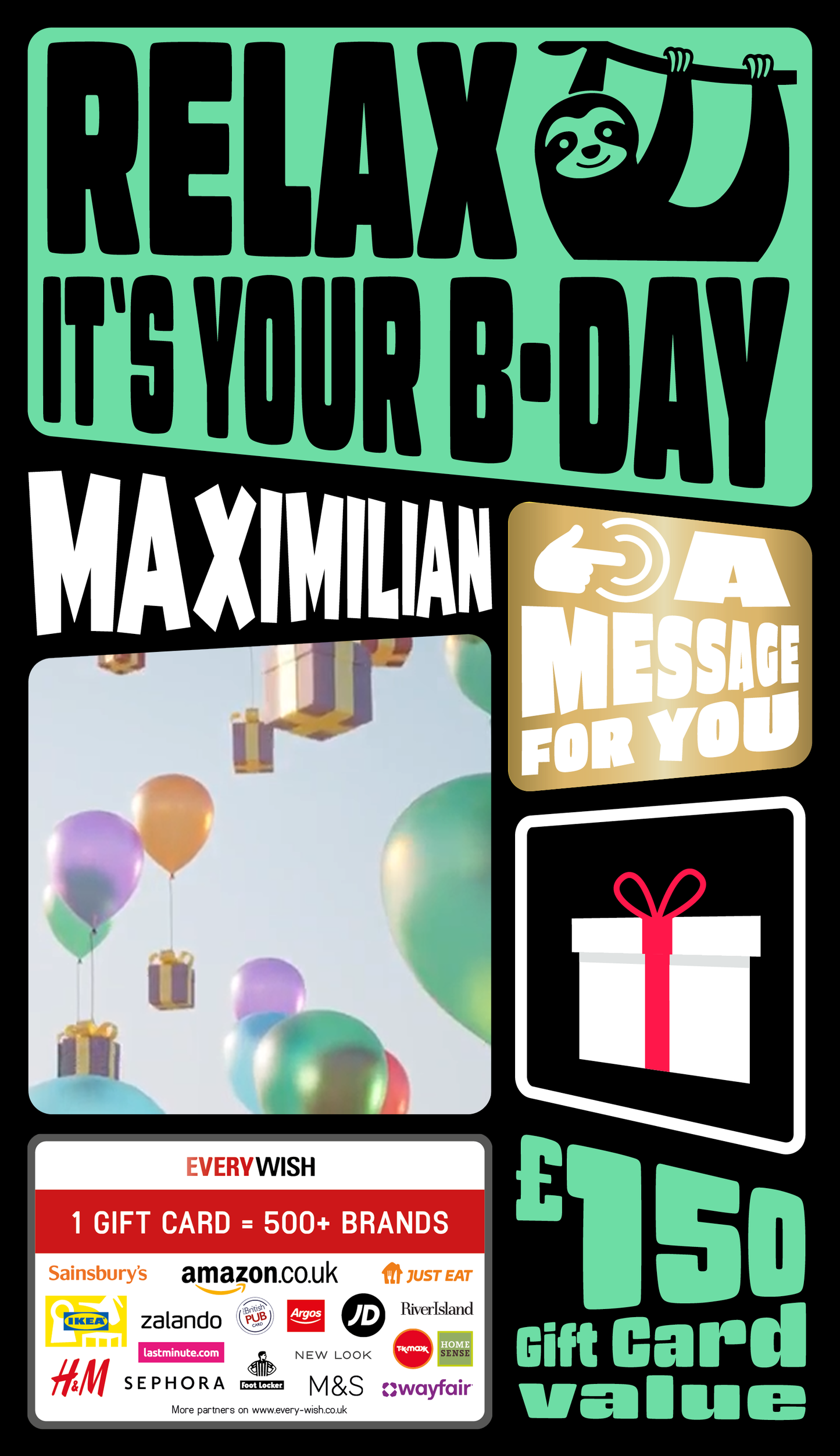 Digital - Relax Birthday - Sloth