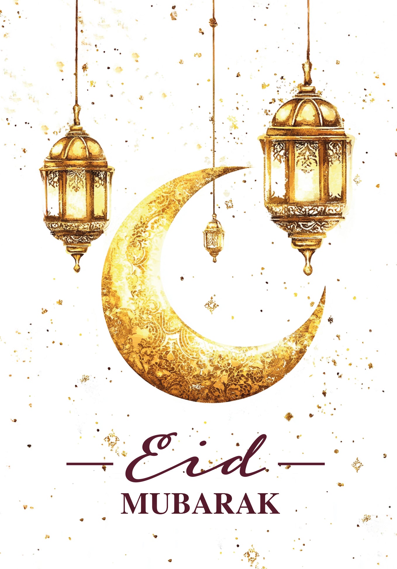 Eid Mubarak - Blanc or