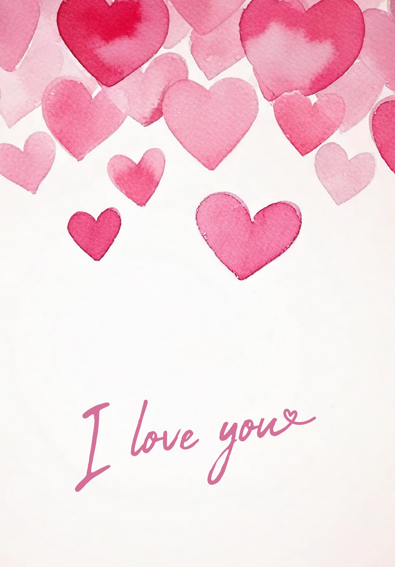 I Love You - Pink Hearts