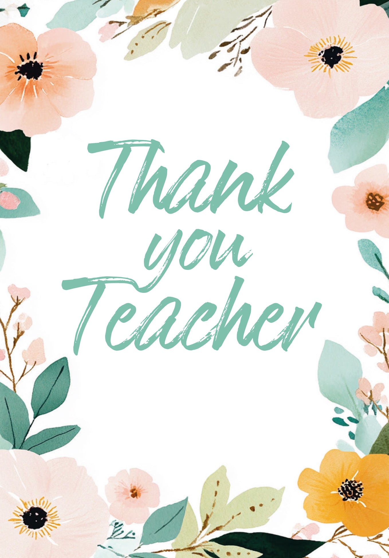 Thank you Teacher - Flower Wreath