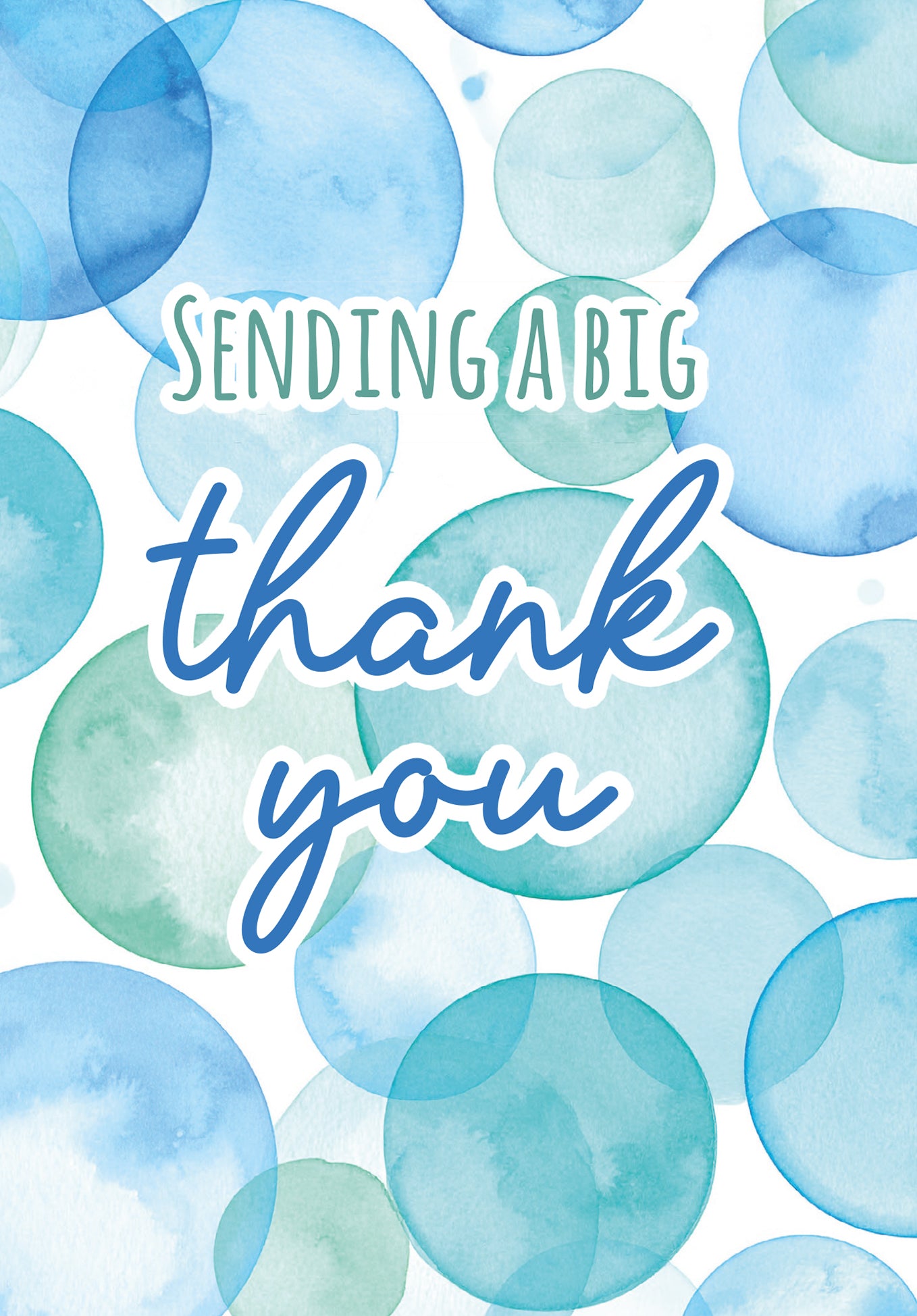 Sending Thank you - Blue Bubbles