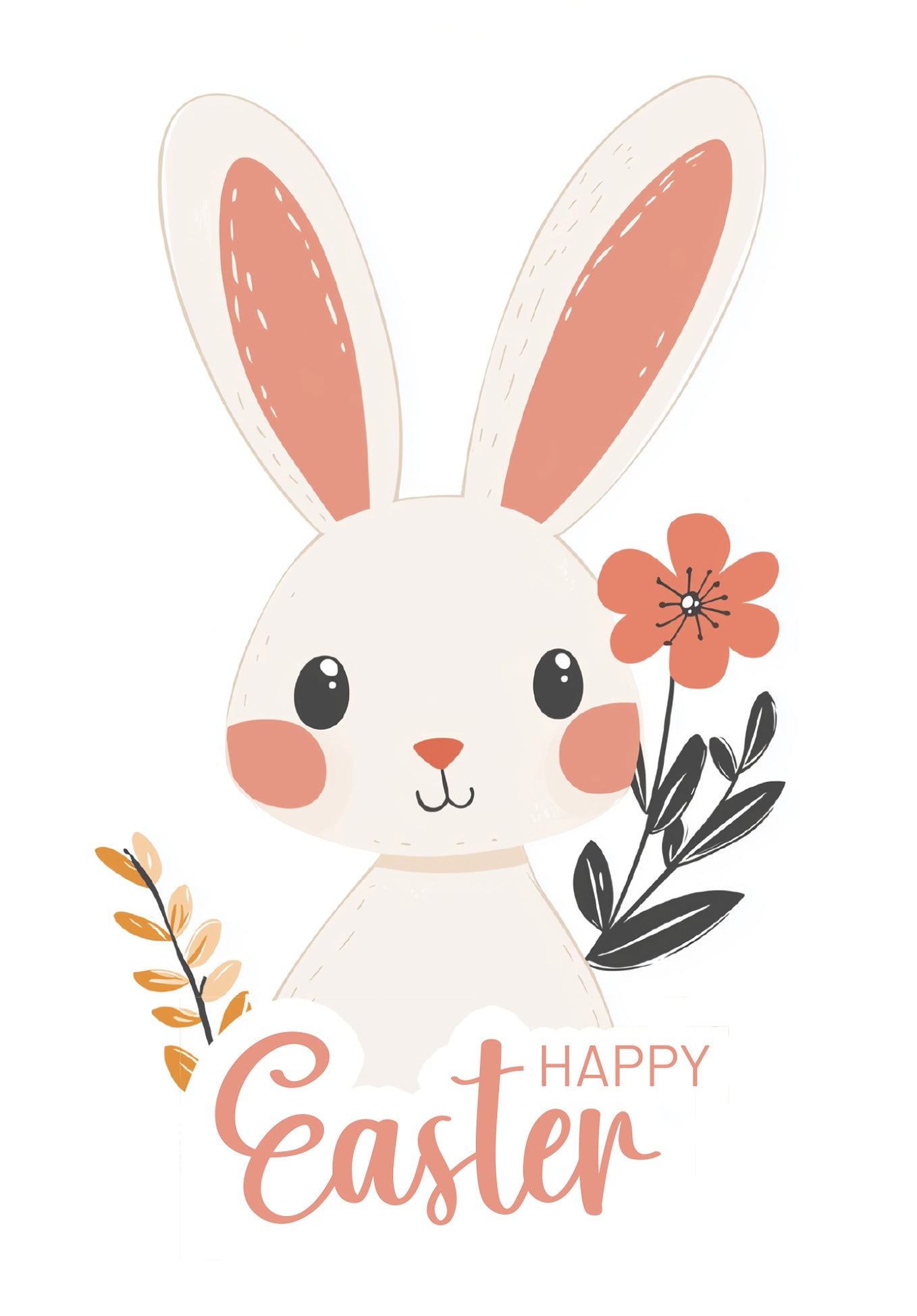 Happy Easter - Bunny White