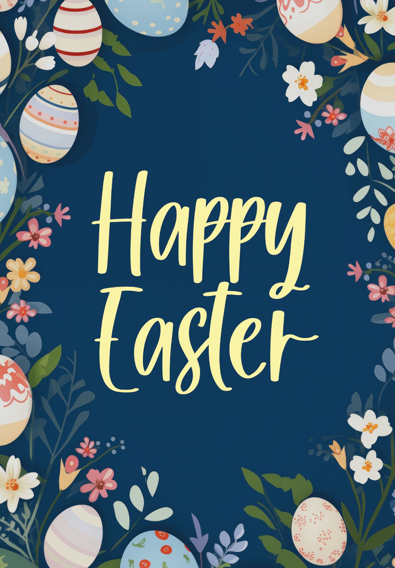 Happy Easter - Eggs Flowers