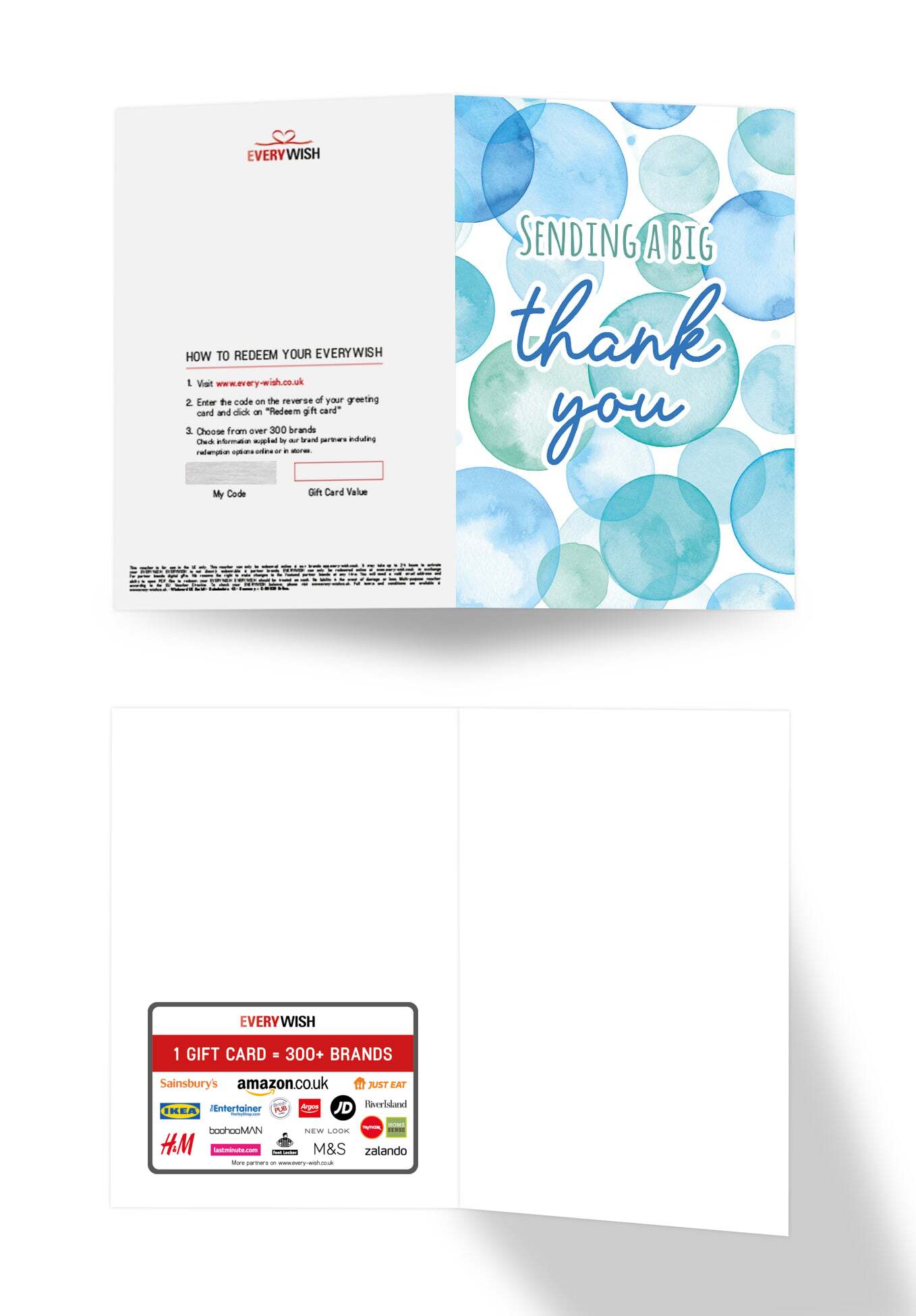 Sending Thank you - Blue Bubbles