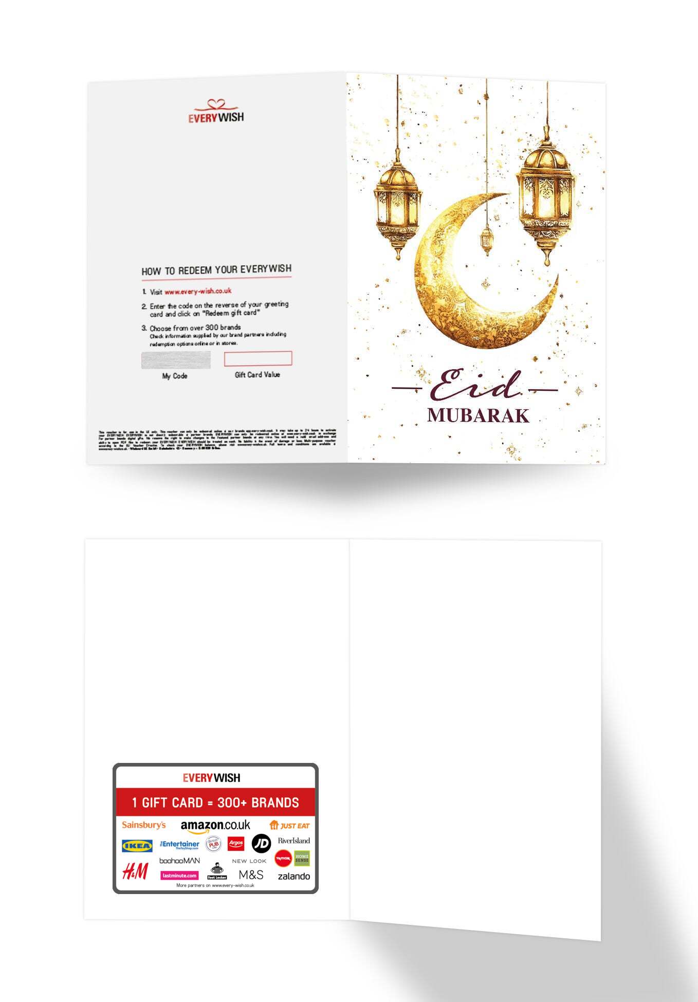 Eid Mubarak - Blanc or