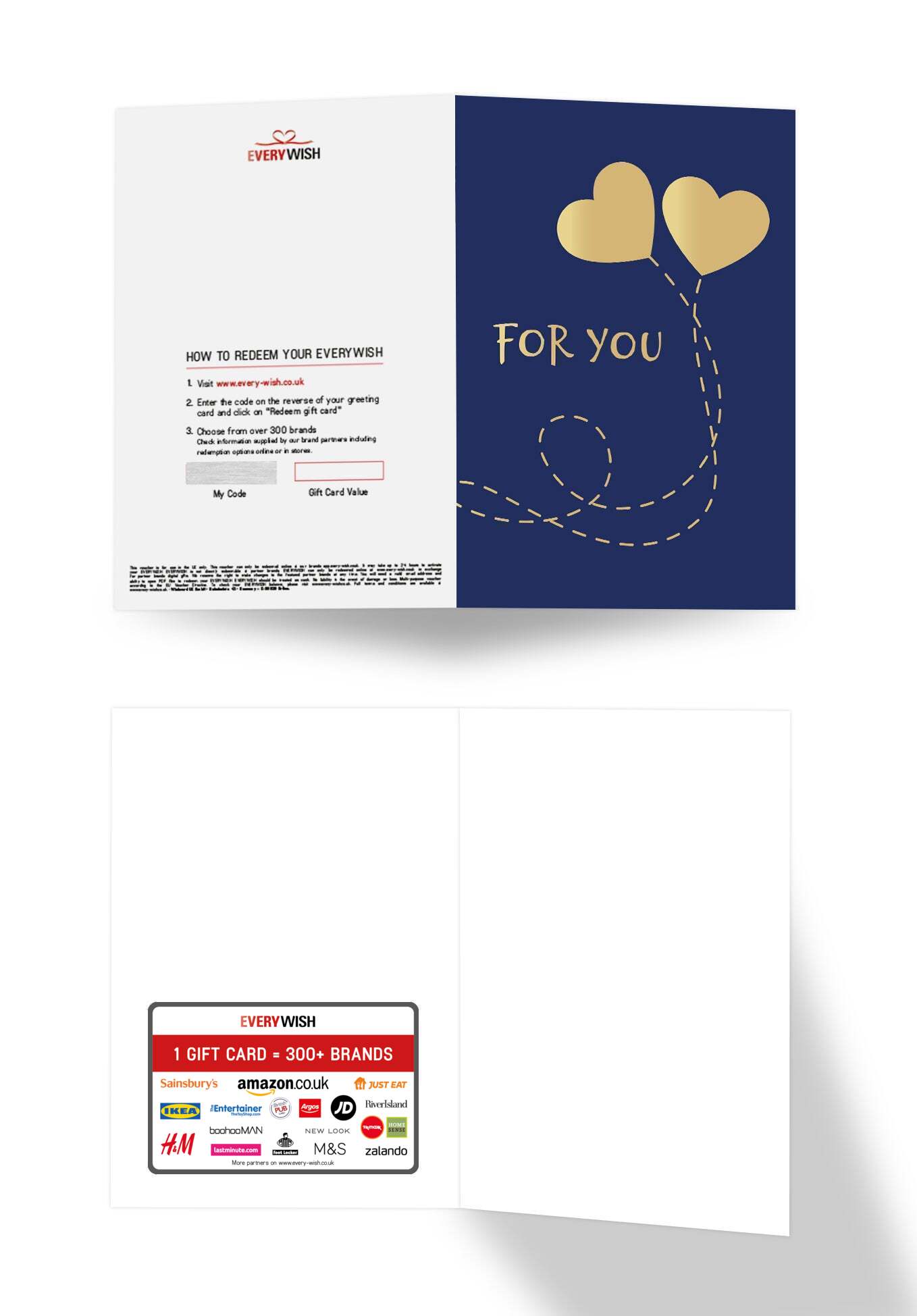 For you - Hearts Blue Gold (Value)