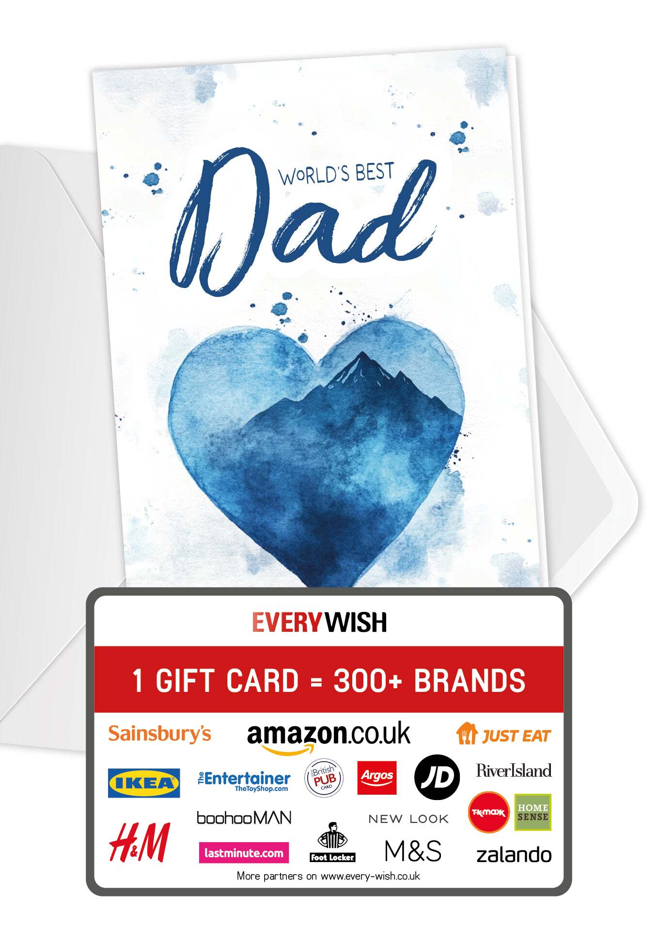 World's best Dad - Heart Blue