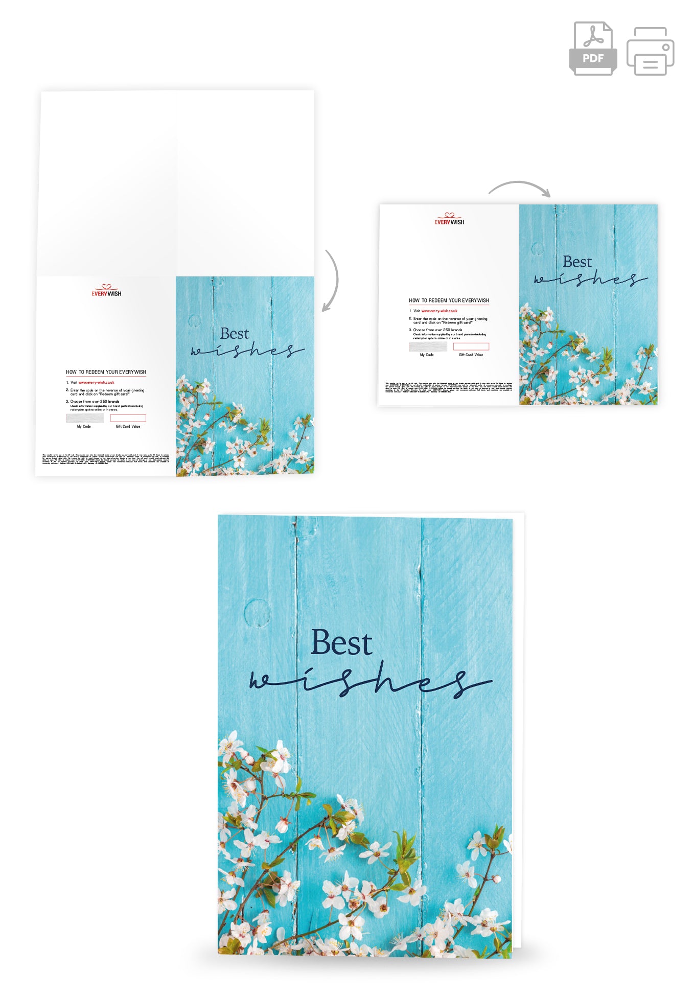 Best Wishes - Wood Blue