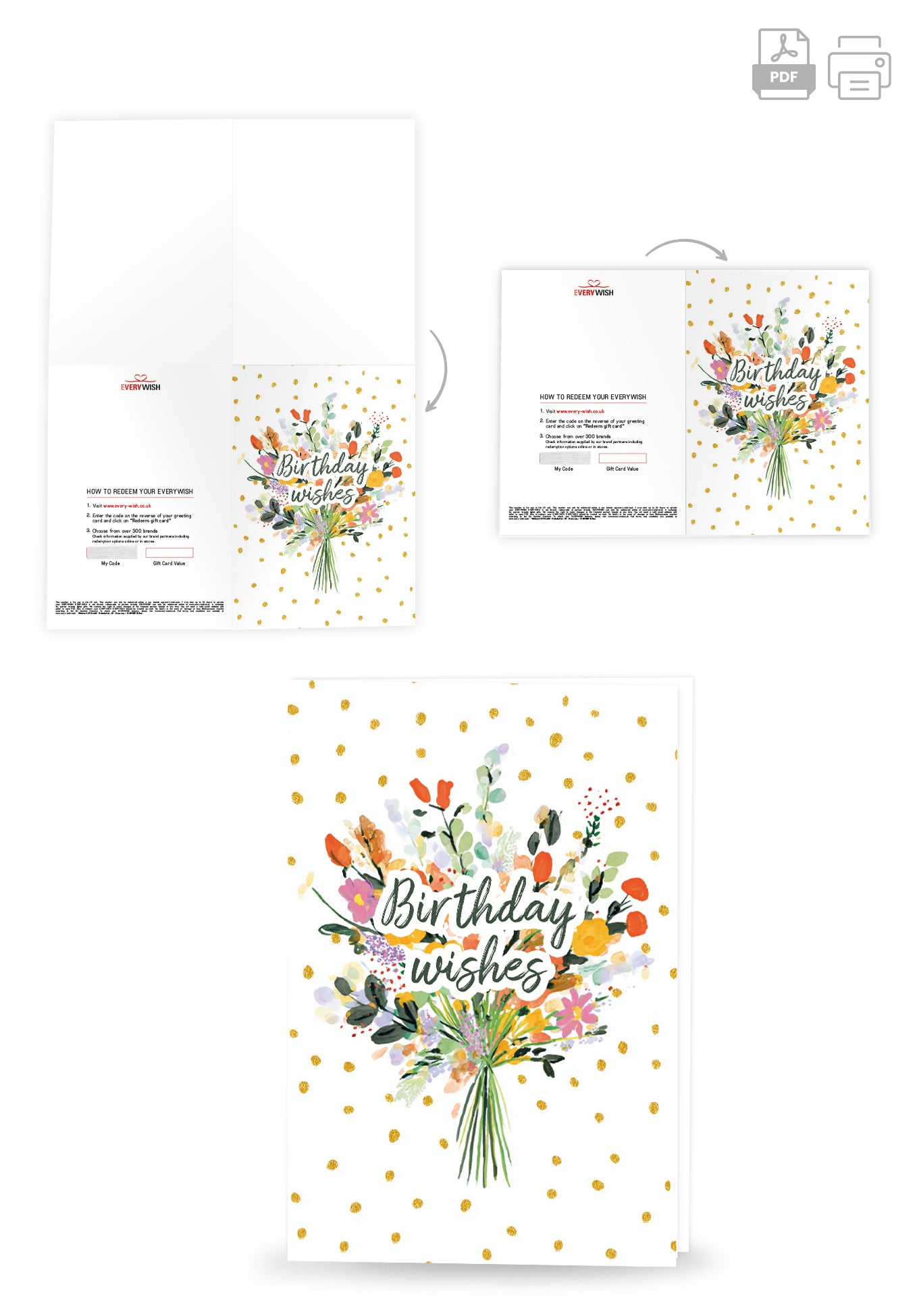 Birthday Wishes - Bouquet Dots