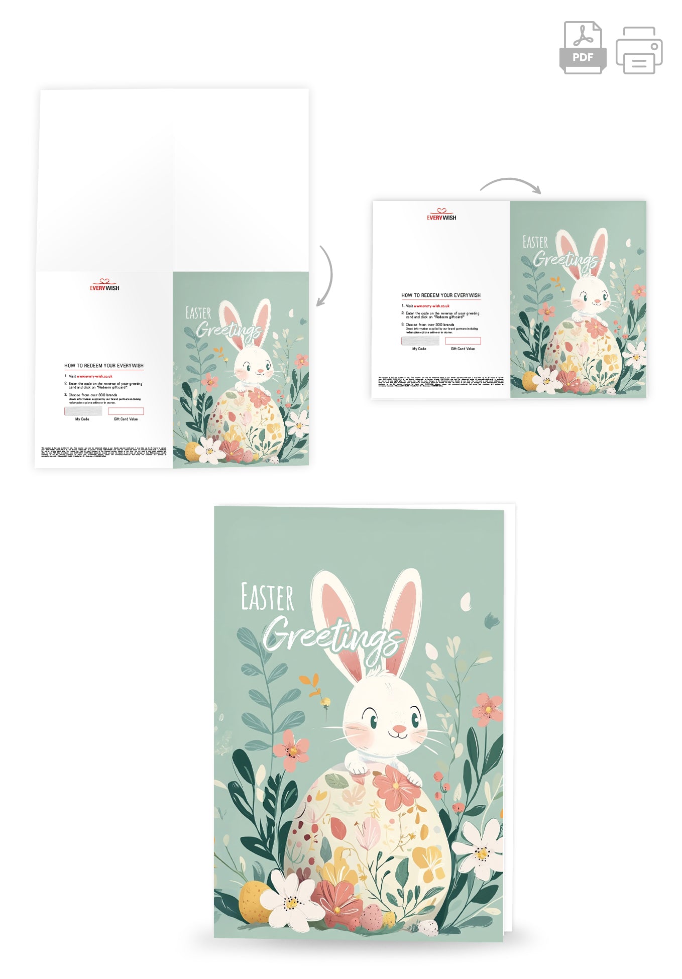 Easter Greetings - Bunny Turquoise