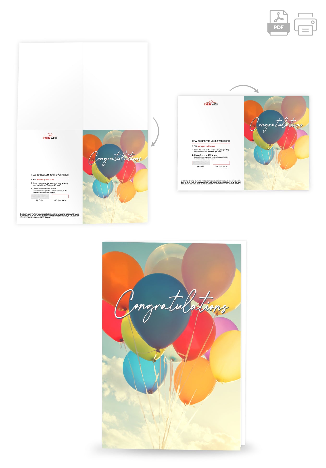 Congratulations - Colourful balloons