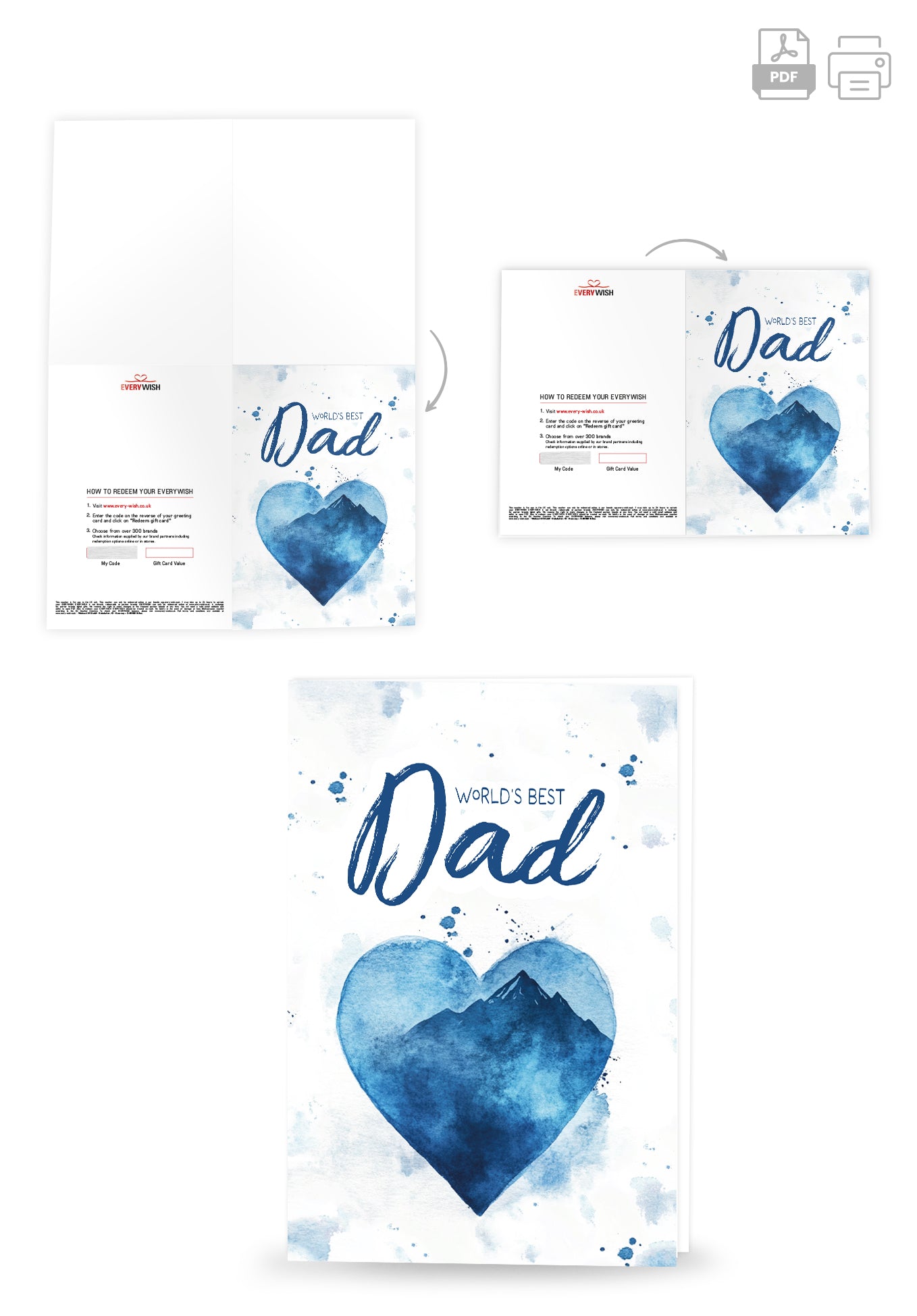 World's best Dad - Heart Blue
