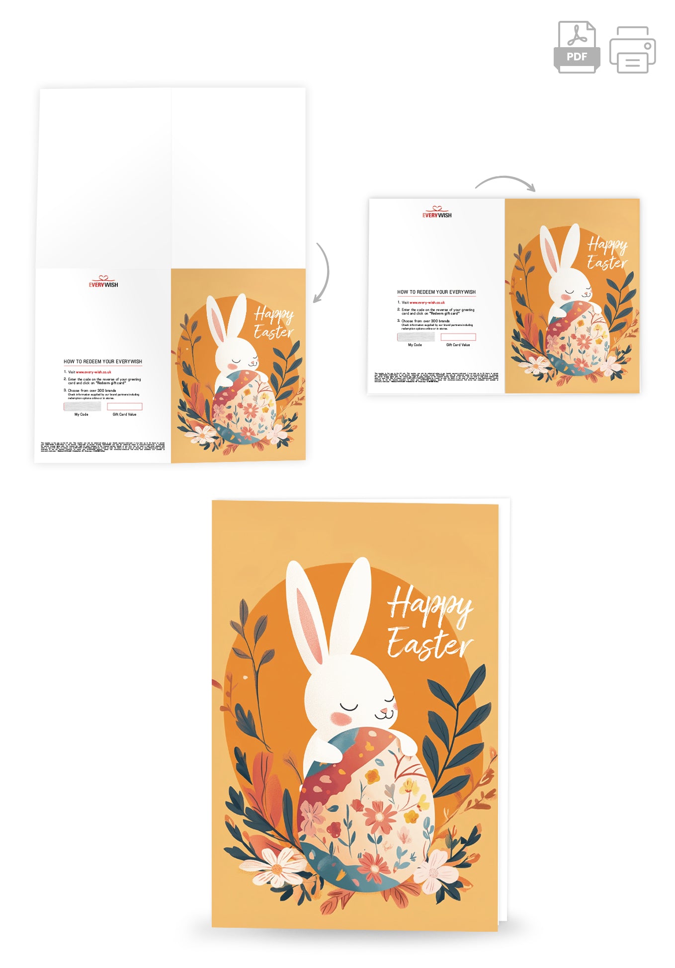 Happy Easter - Bunny Orange