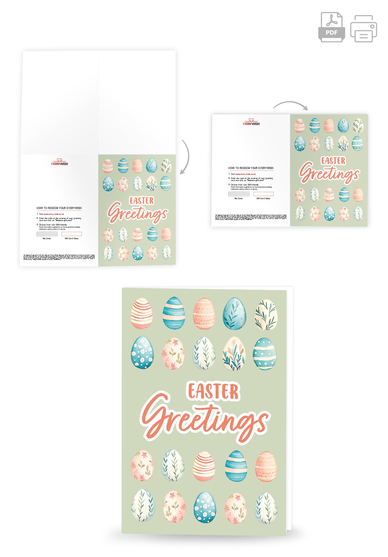 Easter Greetings - Egg Pattern Green