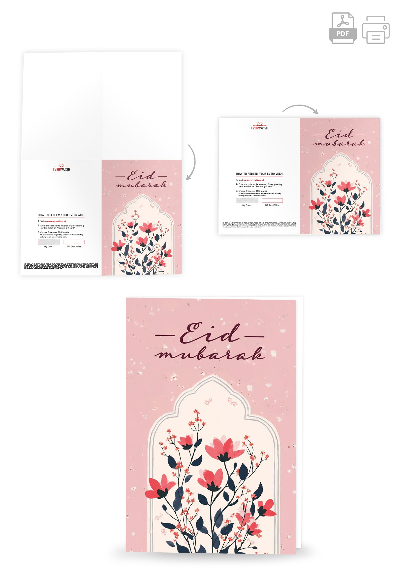 Eid Mubarak - Fleurs roses