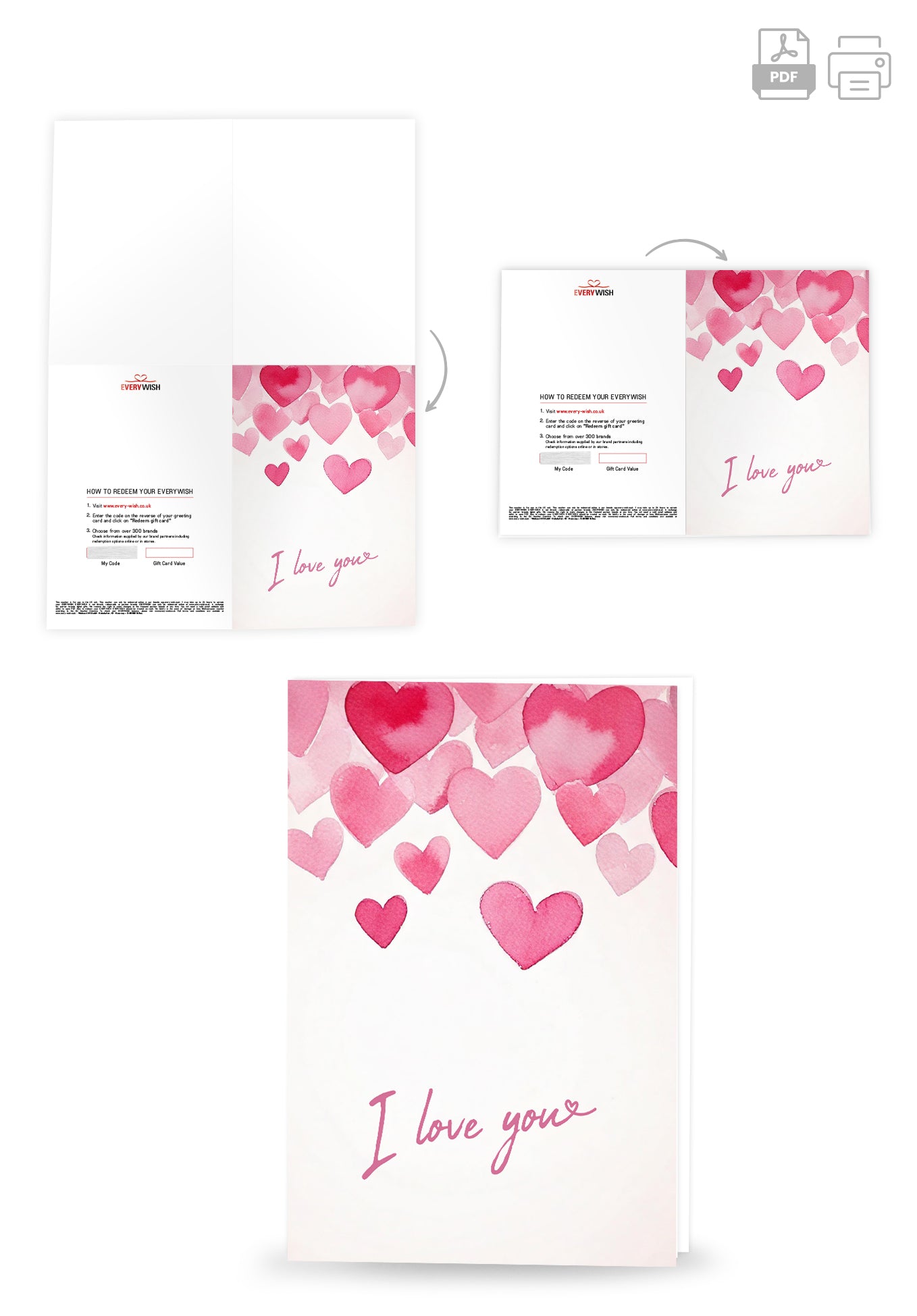 I Love You - Pink Hearts