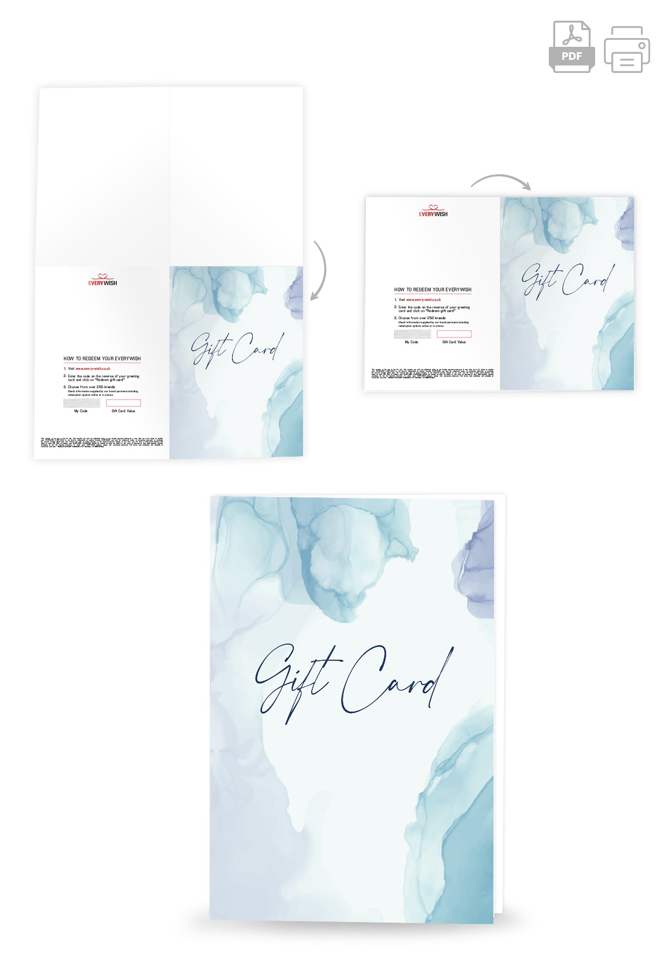 Gift Card - Watercolour Blue
