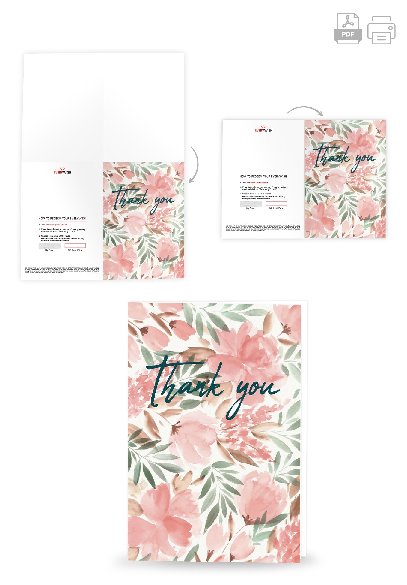 Thank you - Watercolour Flower