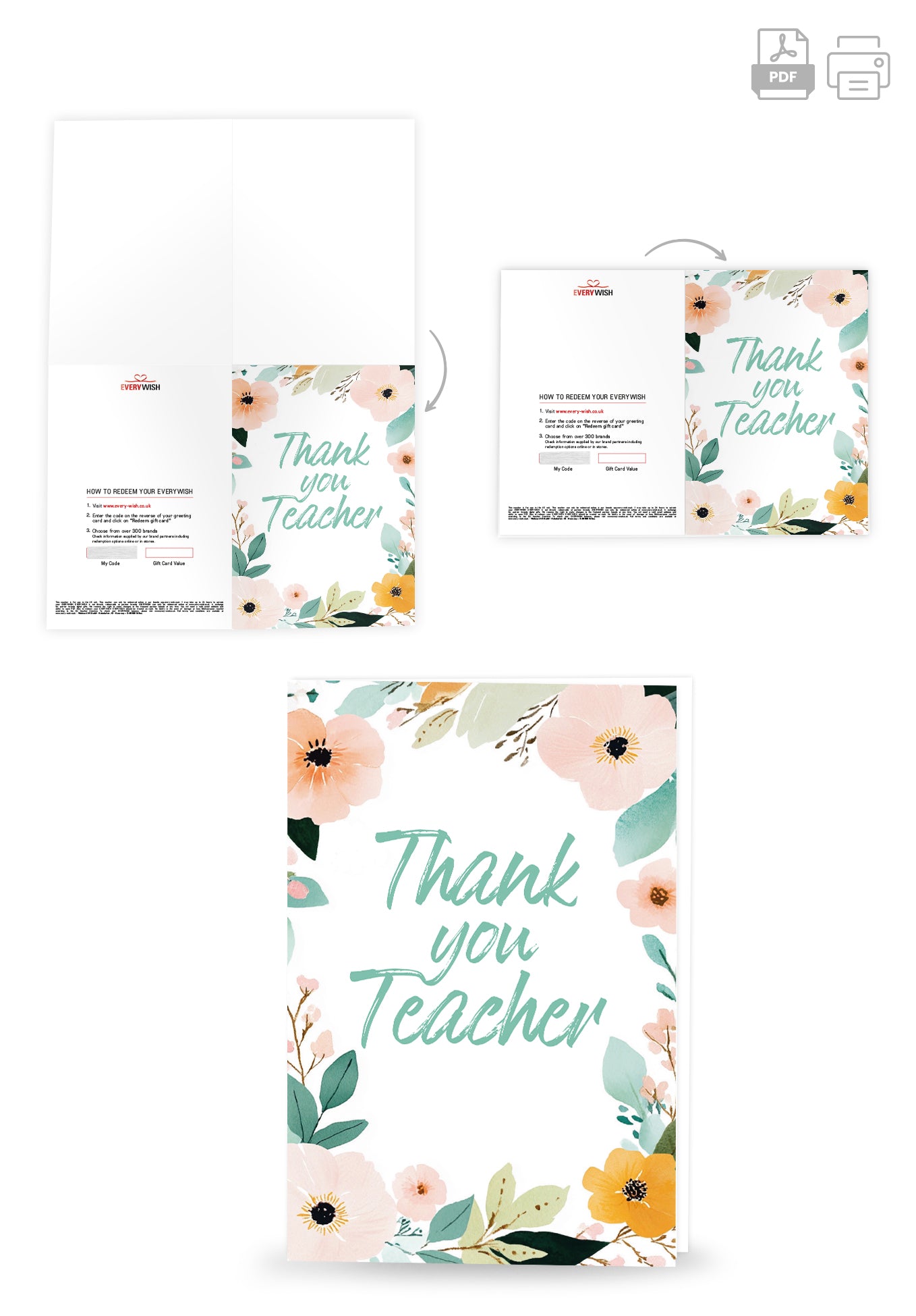 Thank you Teacher - Flower Wreath