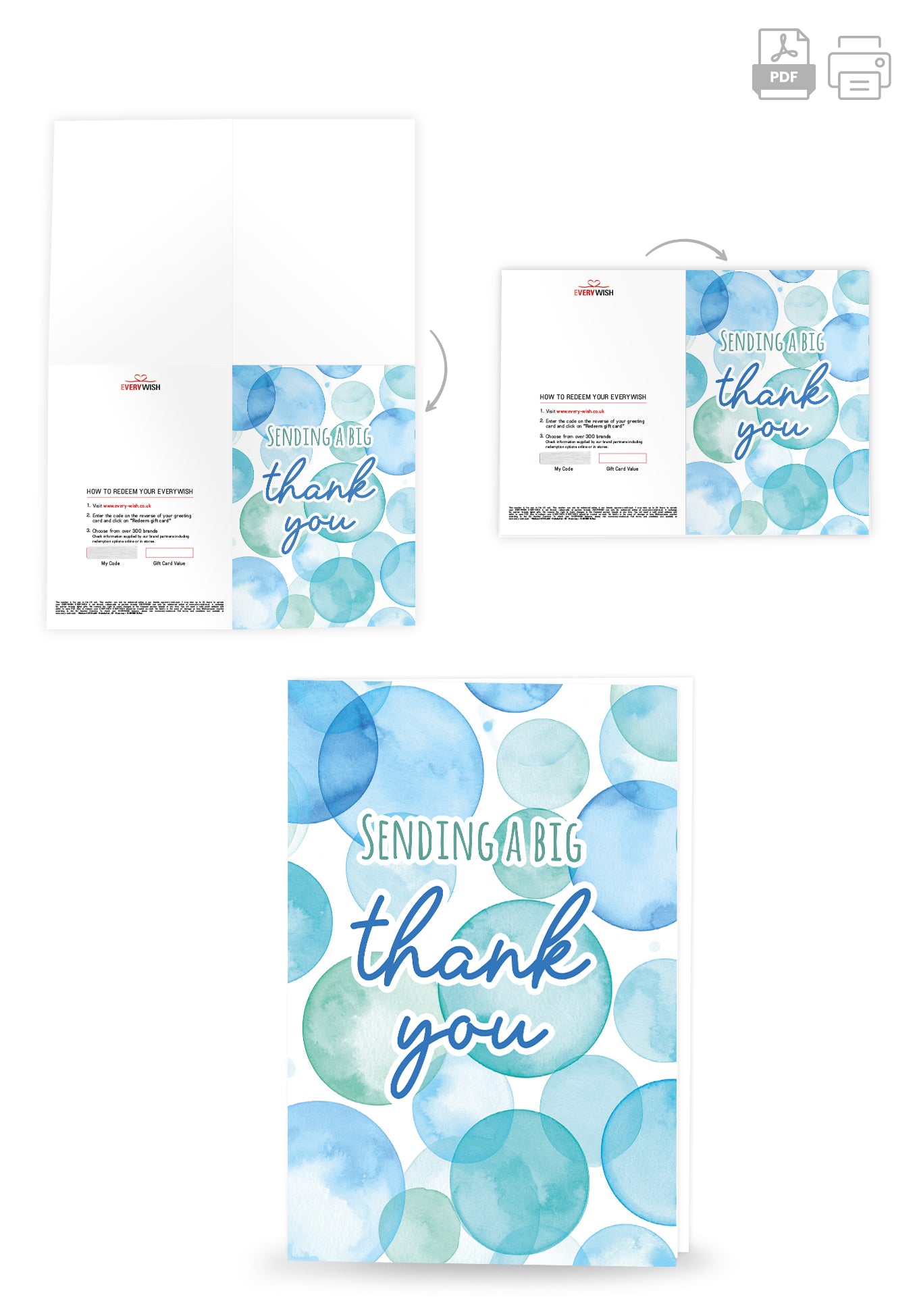 Sending Thank you - Blue Bubbles