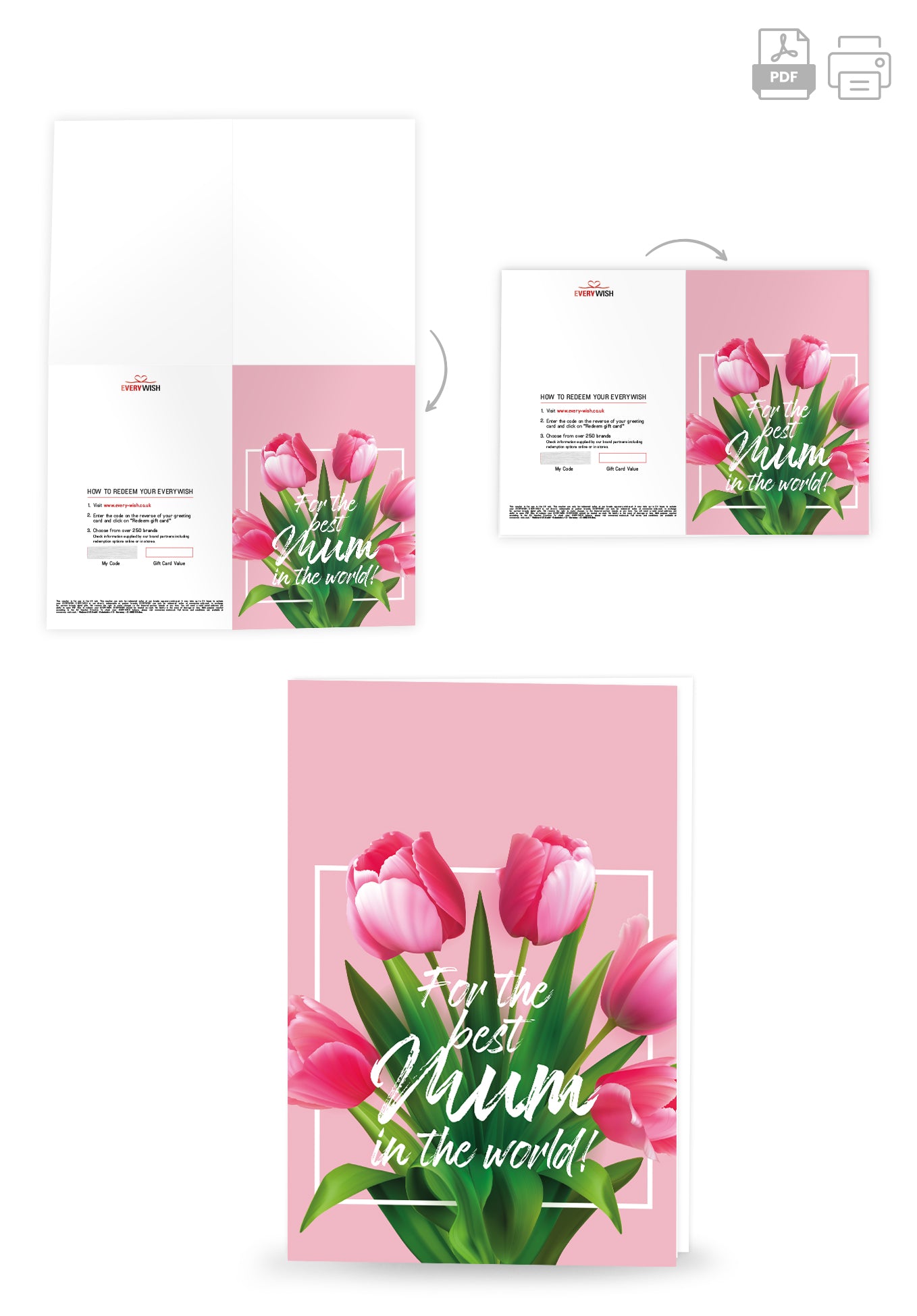 For the best Mum - Pink Tulips