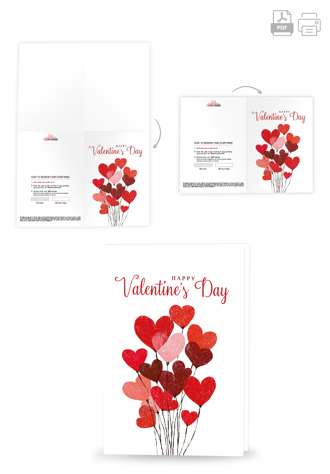 Happy Valentines Day - Heart Balloons