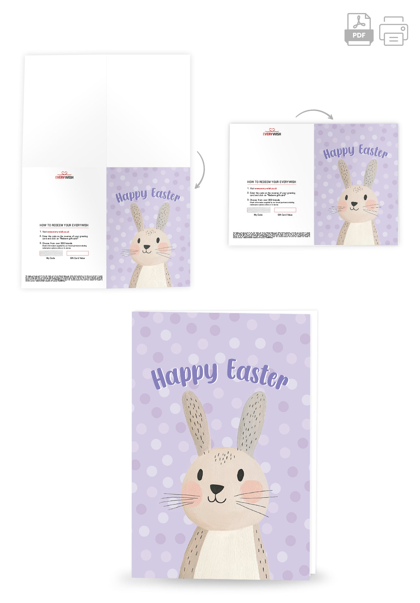 Happy Easter - Bunny Pastel Purple