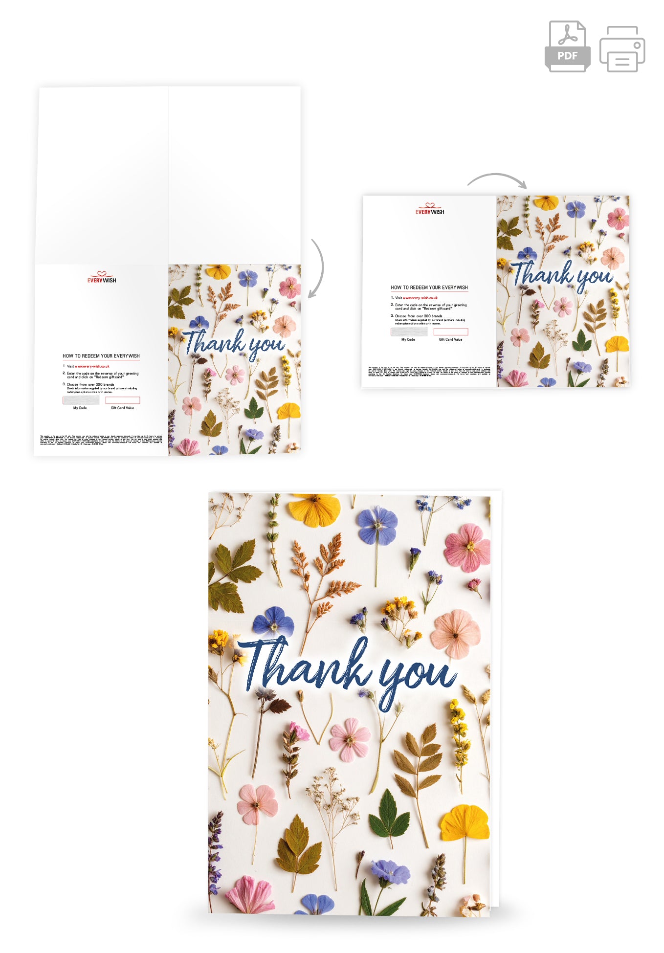 Thank you - Colourful dried flowers (Value)