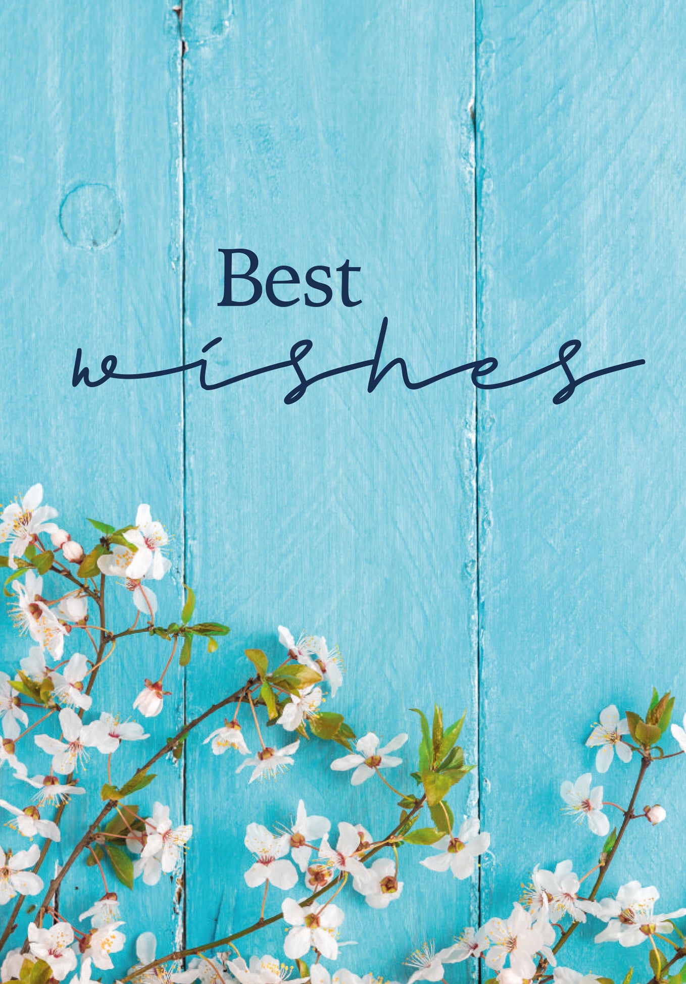 Best Wishes - Wood Blue