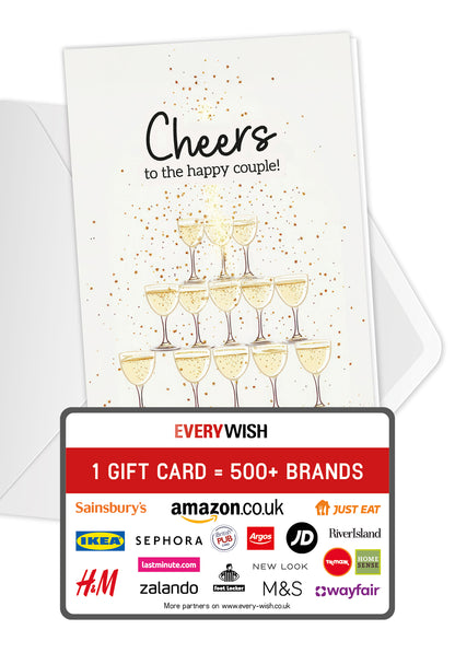 Cheers to the happy couple - Champagne pyramid