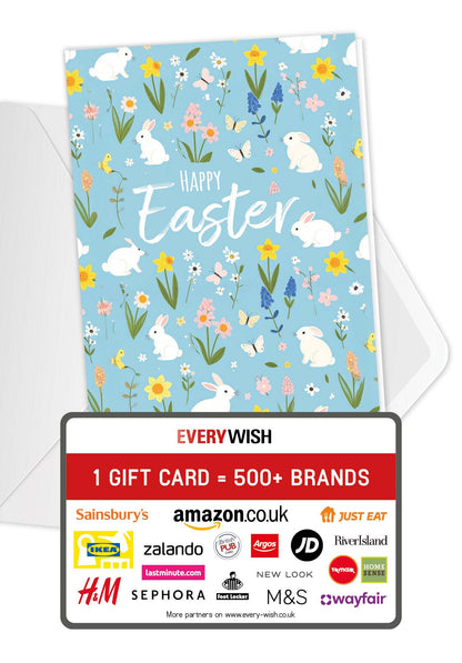 Happy Easter - Bunny Pattern Blue