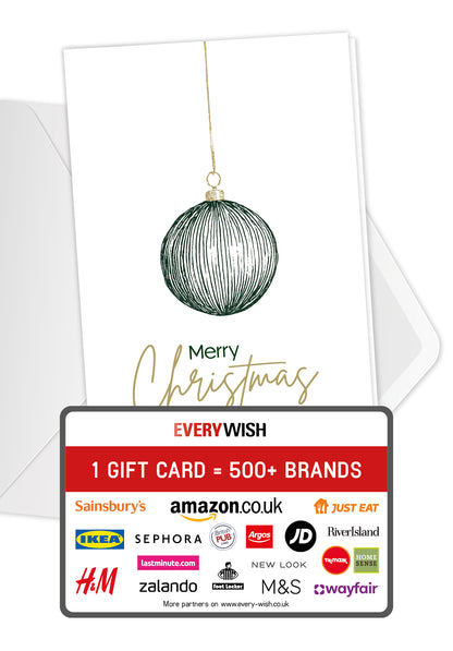 Merry Christmas - Bauble Green Gold