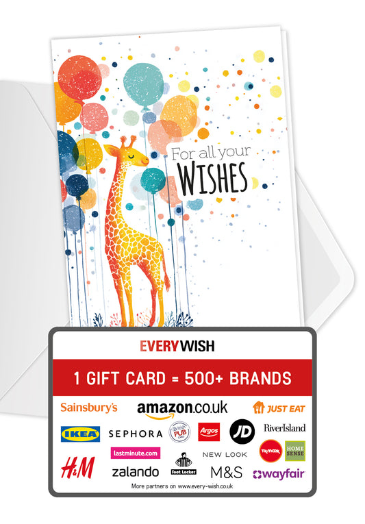 For all your Wishes – Giraffe and Balloons