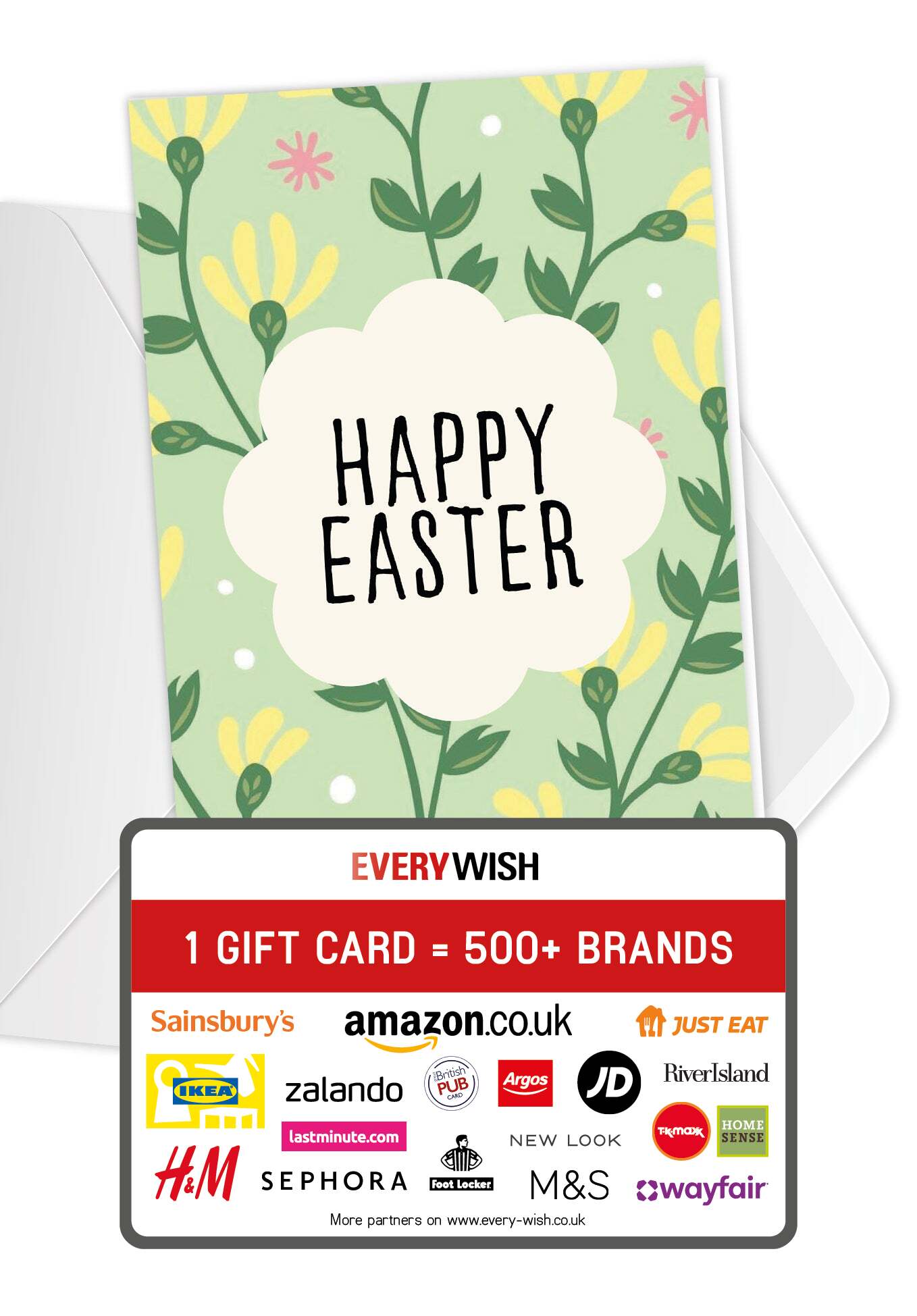 Happy Easter - Floral pattern green PDF