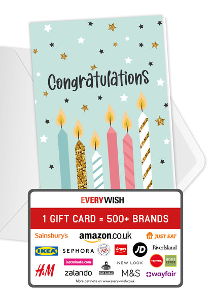 Congratulations – Candles and Stars