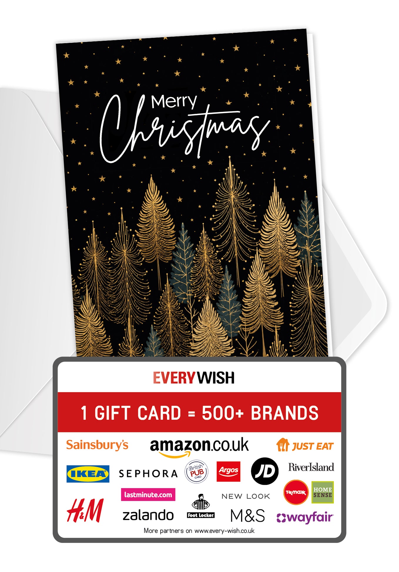 Merry Christmas - Trees Black Gold