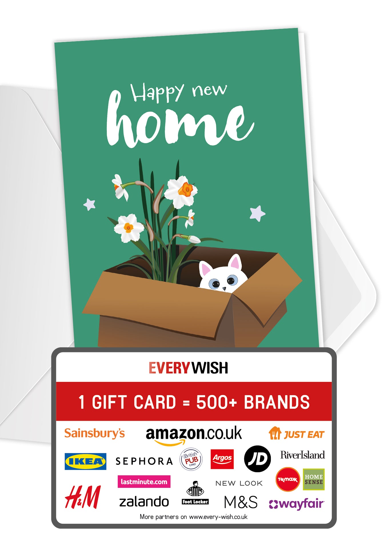 Happy new home - Cat and Flower