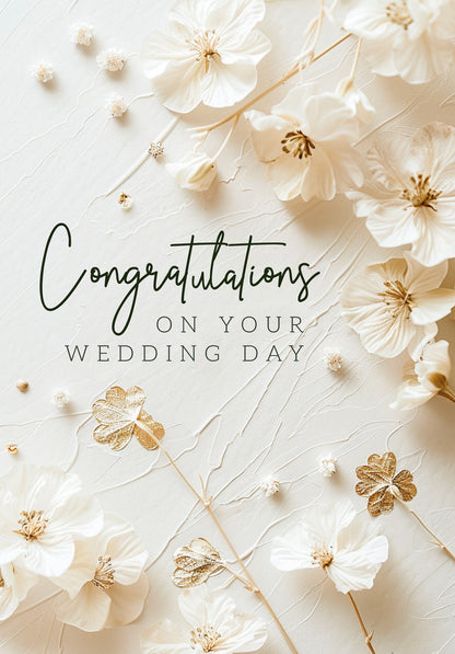 Congratulations on your wedding day - White flowers