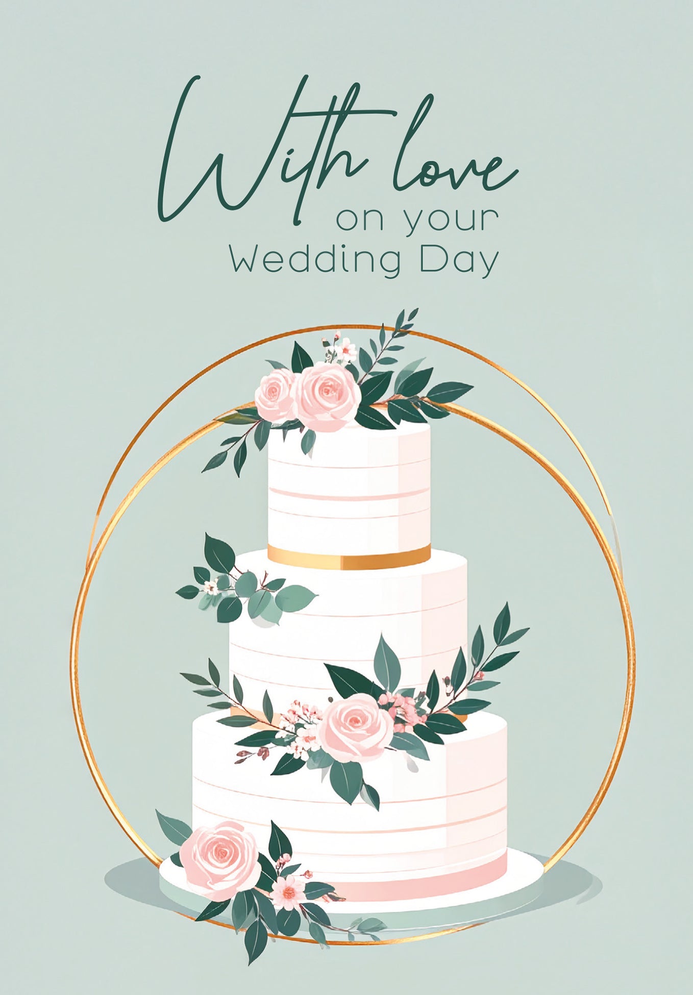 With love on your wedding day - Cake with roses