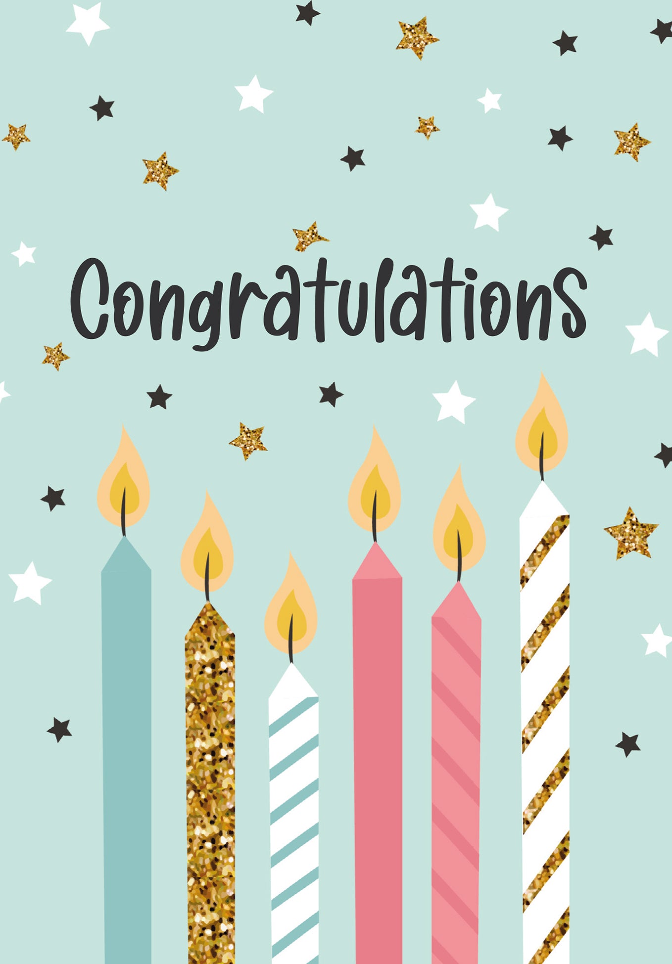 Congratulations – Candles and Stars
