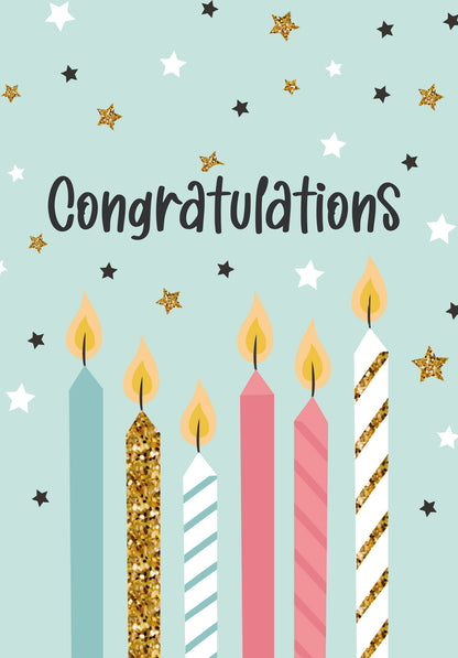 Congratulations – Candles and Stars