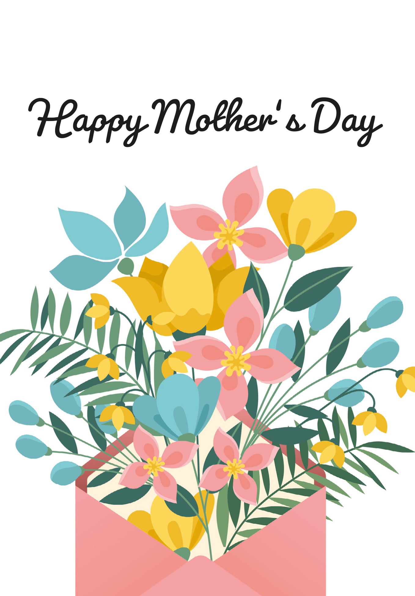 Happy Mother's Day - Flowers in an envelope