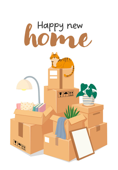 Happy new home - Mountain of boxes