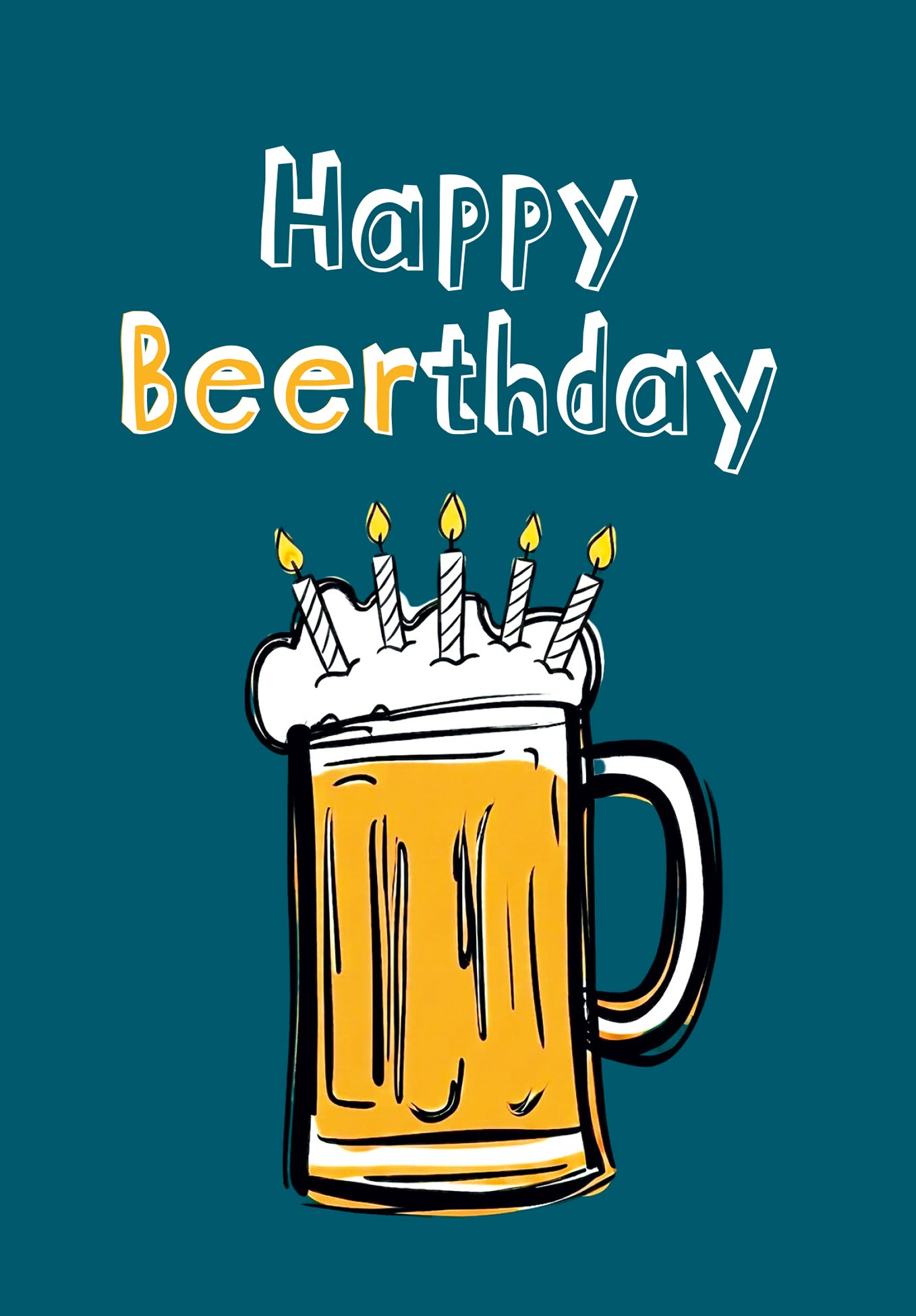 Happy Beerthday - Beer mug with candles